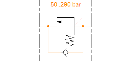 Secondary valve A: full relief with anti-cavitation